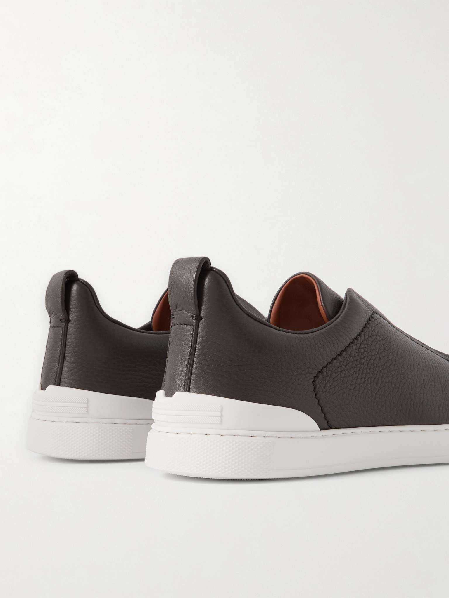 Triple Stitch Full-Grain Leather Sneakers - 5