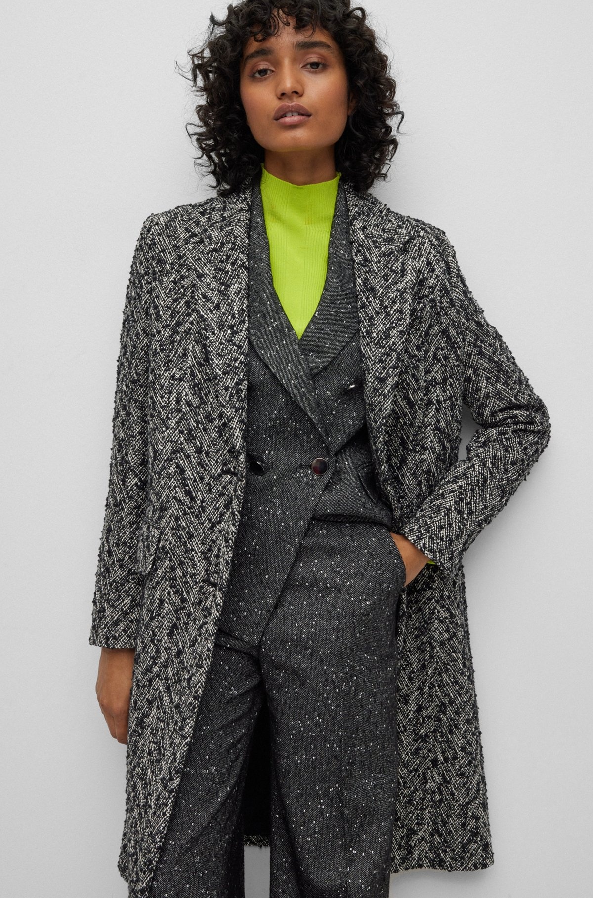 SLIM-FIT COAT IN A STRUCTURED COTTON BLEND - 6