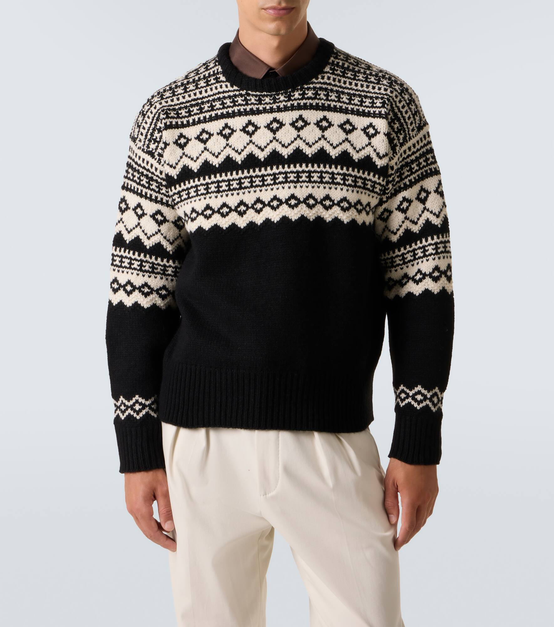 Intarsia cashmere sweater - 3