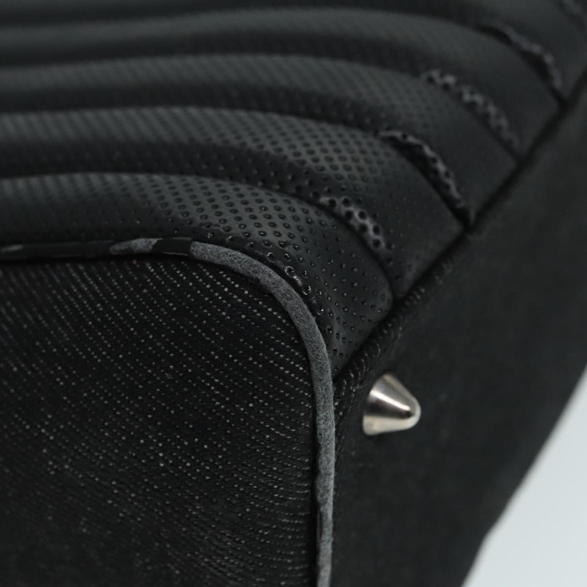 DIOR Hand Bag Leather Canvas Black Silver - 15