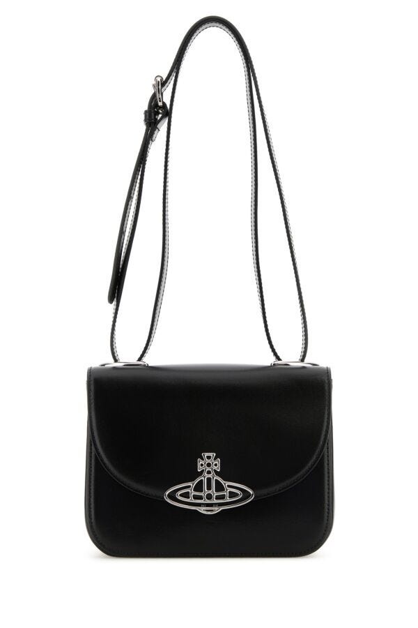 Vivienne Westwood Woman Black Leather Linda Crossbody Bag - 1