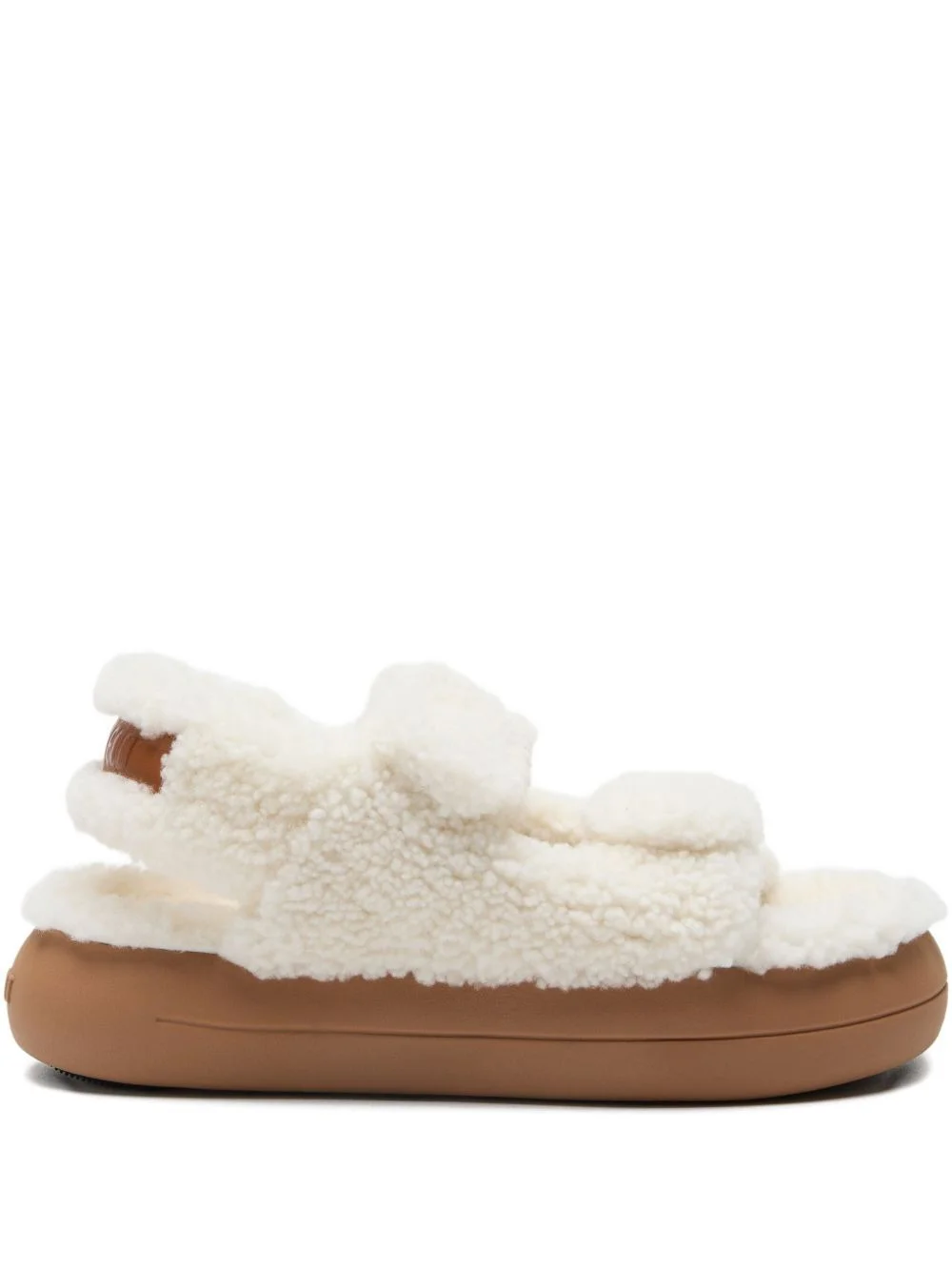 shearling double-strap sandals - 1