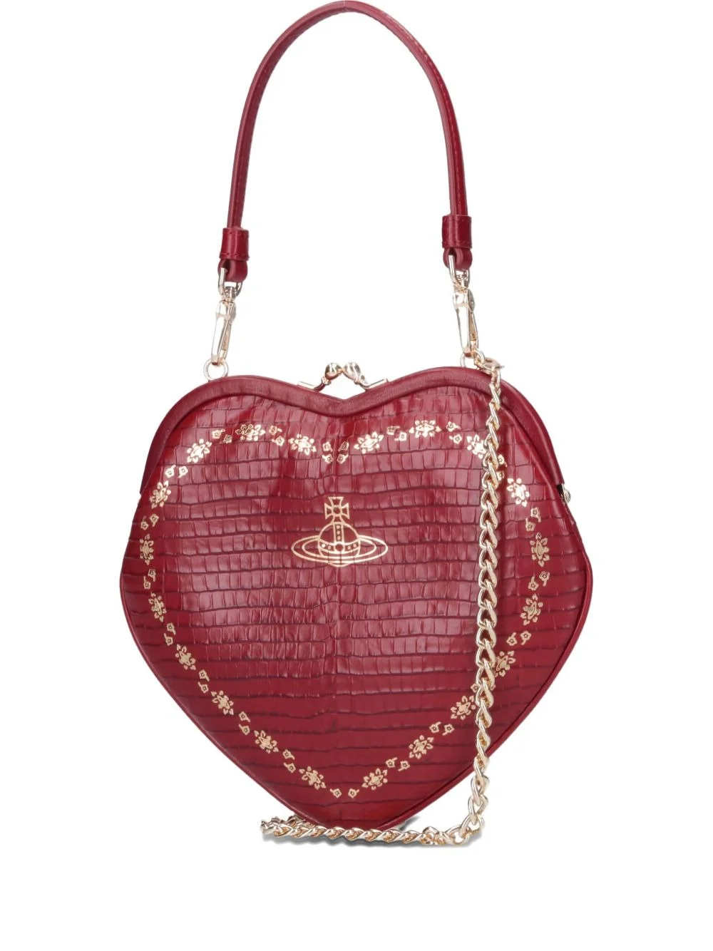 Belle Heart Frame crocodile-effect tote bag - 1