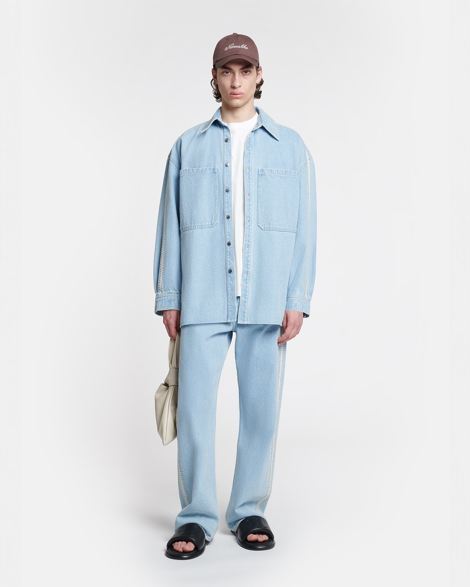Crochet-Trimmed Denim Shirt - 3