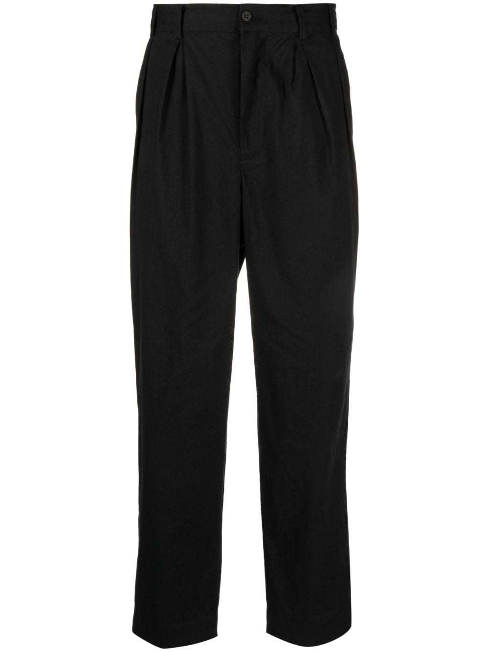 pintuck-detail tapered-leg trousers - 1