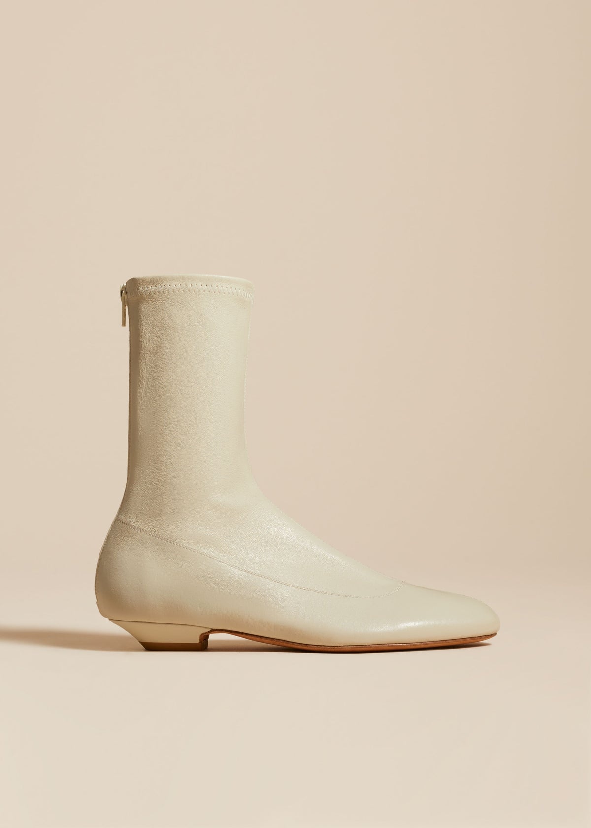 The Apollo Ankle Boot in Off-White Leather - 1