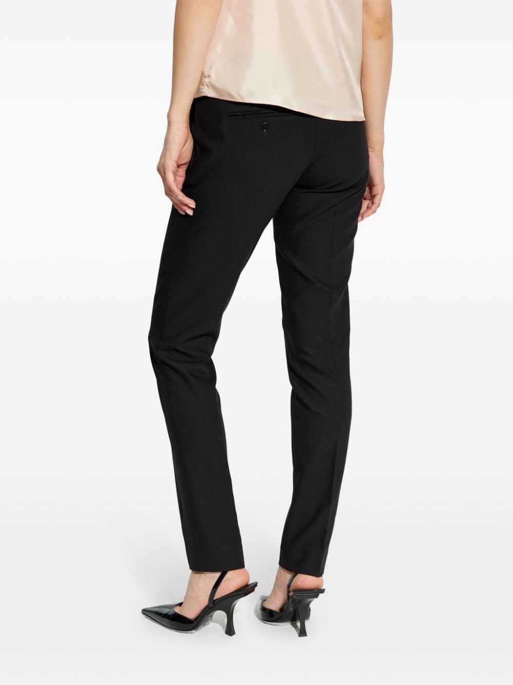 logo embellished mid-rise skinny trousers - 4