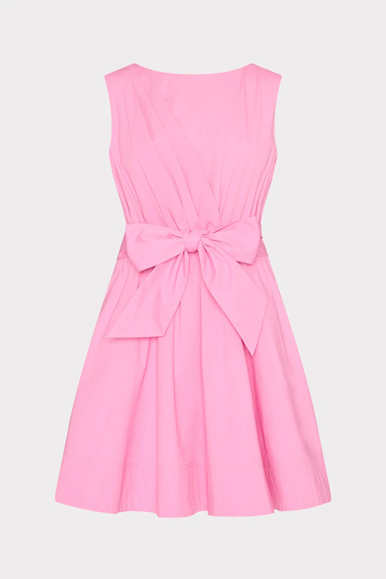 Draped Poplin Sleeveless Mini Dress - 1