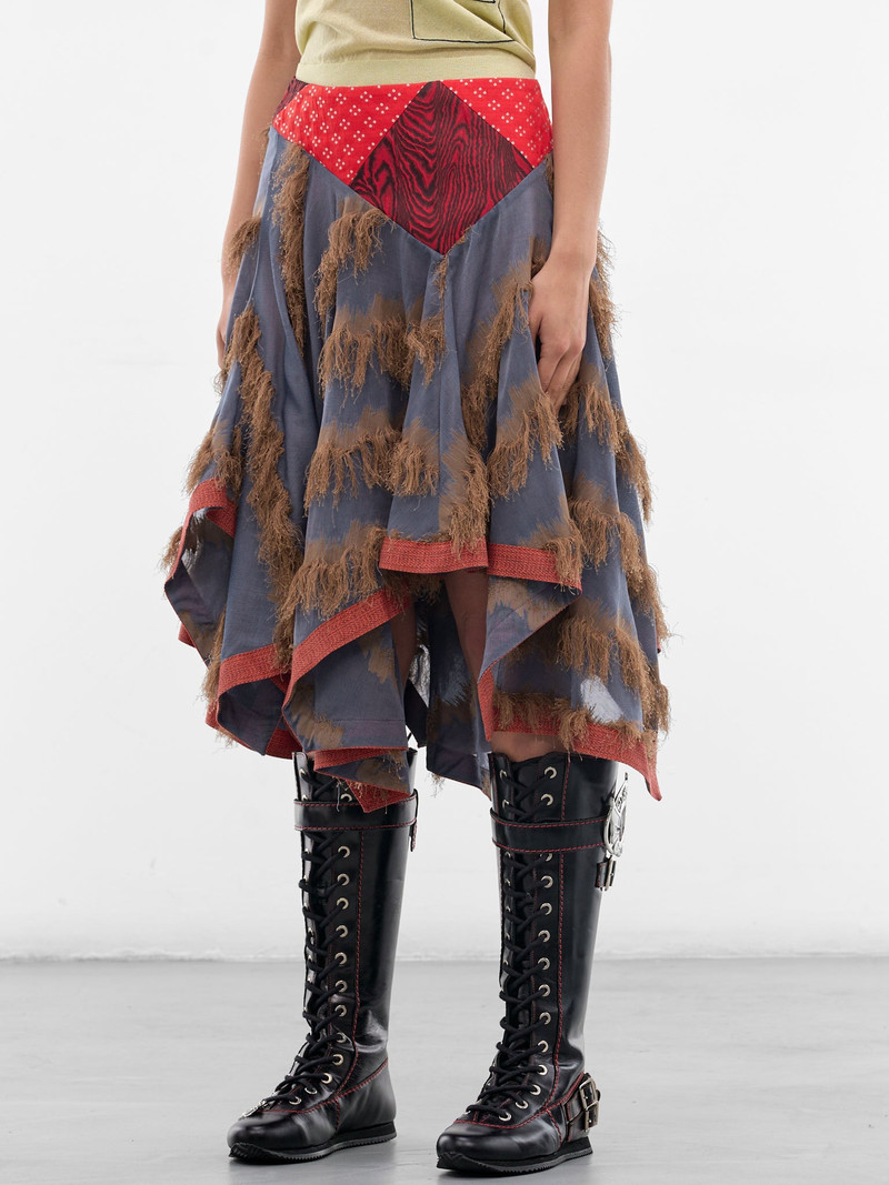 Klapheck Patchwork Fringe Midi Skirt 2