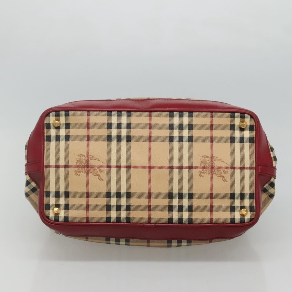 Burberry Nova Check Hand Bag Pvc Leather Beige - 9