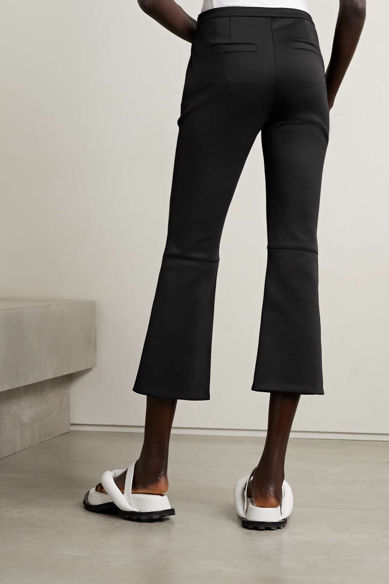 Cropped stretch-scuba flared pants - 4