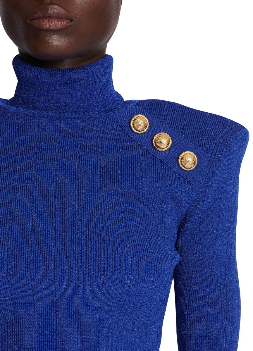 Knit jumper with gold buttons - 4