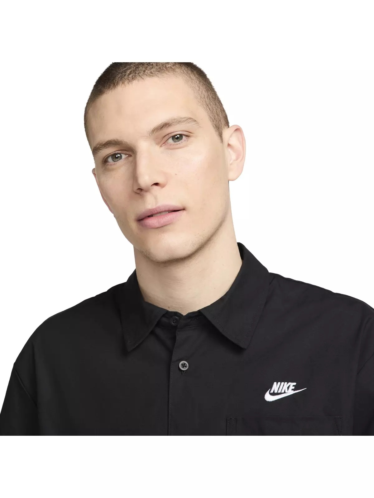 Men's Club Short-Sleeve Oxford Button-Up Shirt - Black - 3