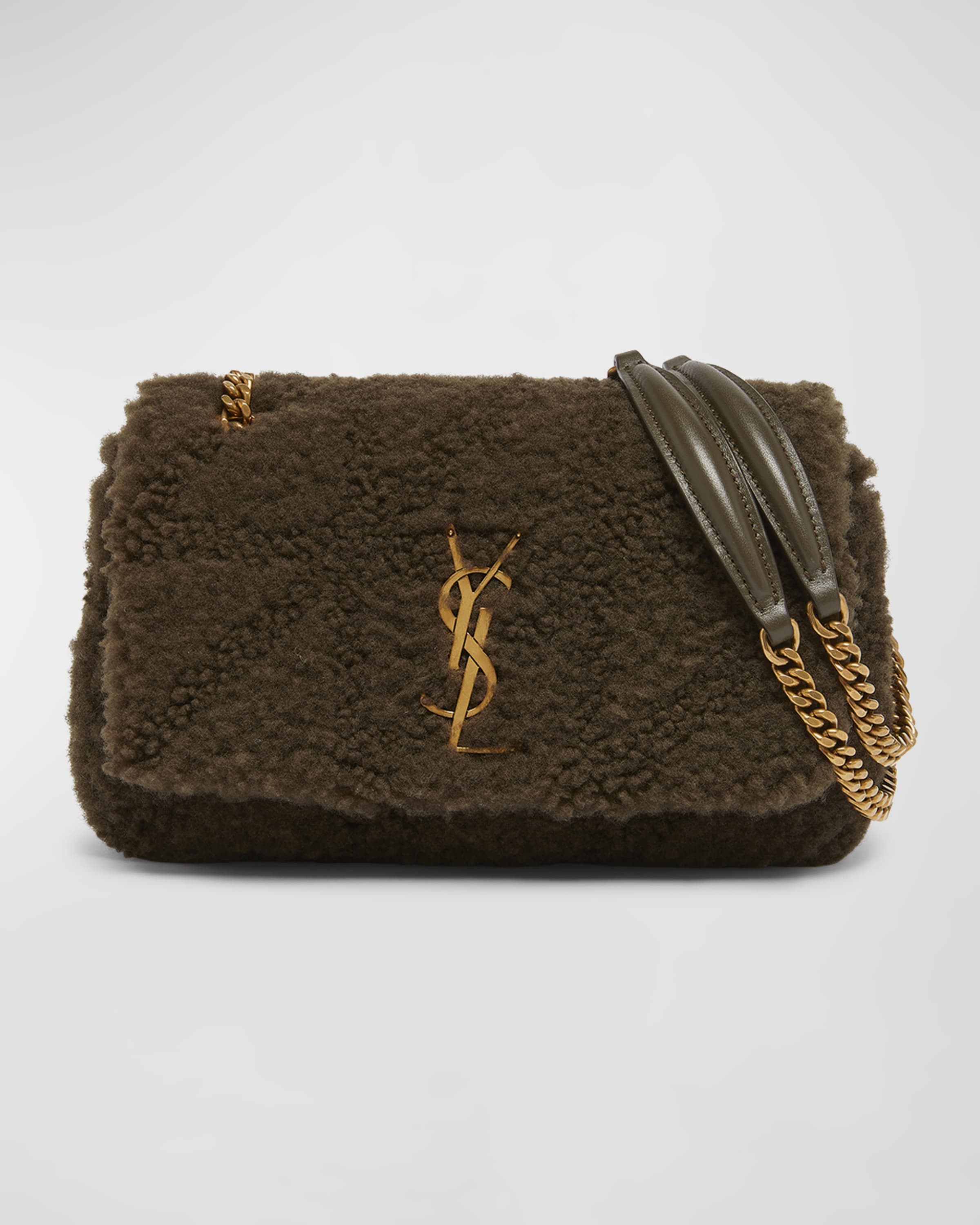 SAINT LAURENT Jamie Small YSL Shoulder Bag in Lamb Shearling Fur REVERSIBLE