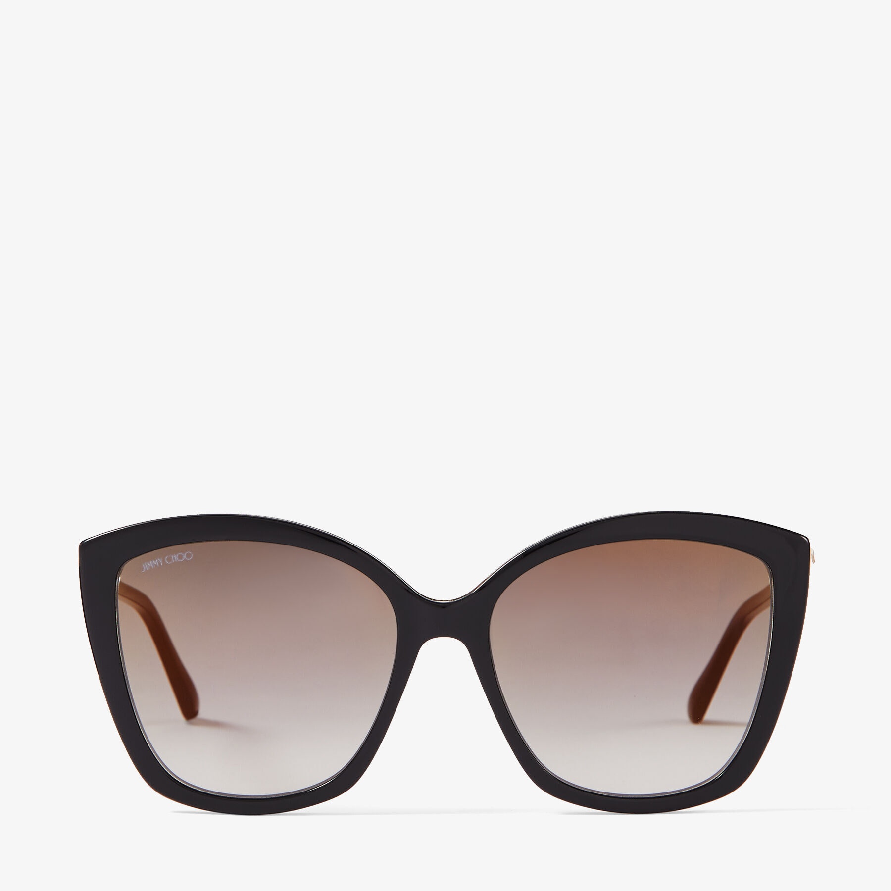 Nat
Black Cat-Eye Sunglasses with Swarovski Crystals - 1