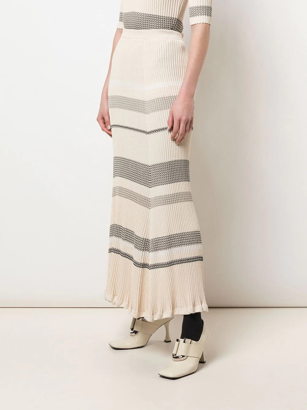 zig zag stripe knitted skirt - 3