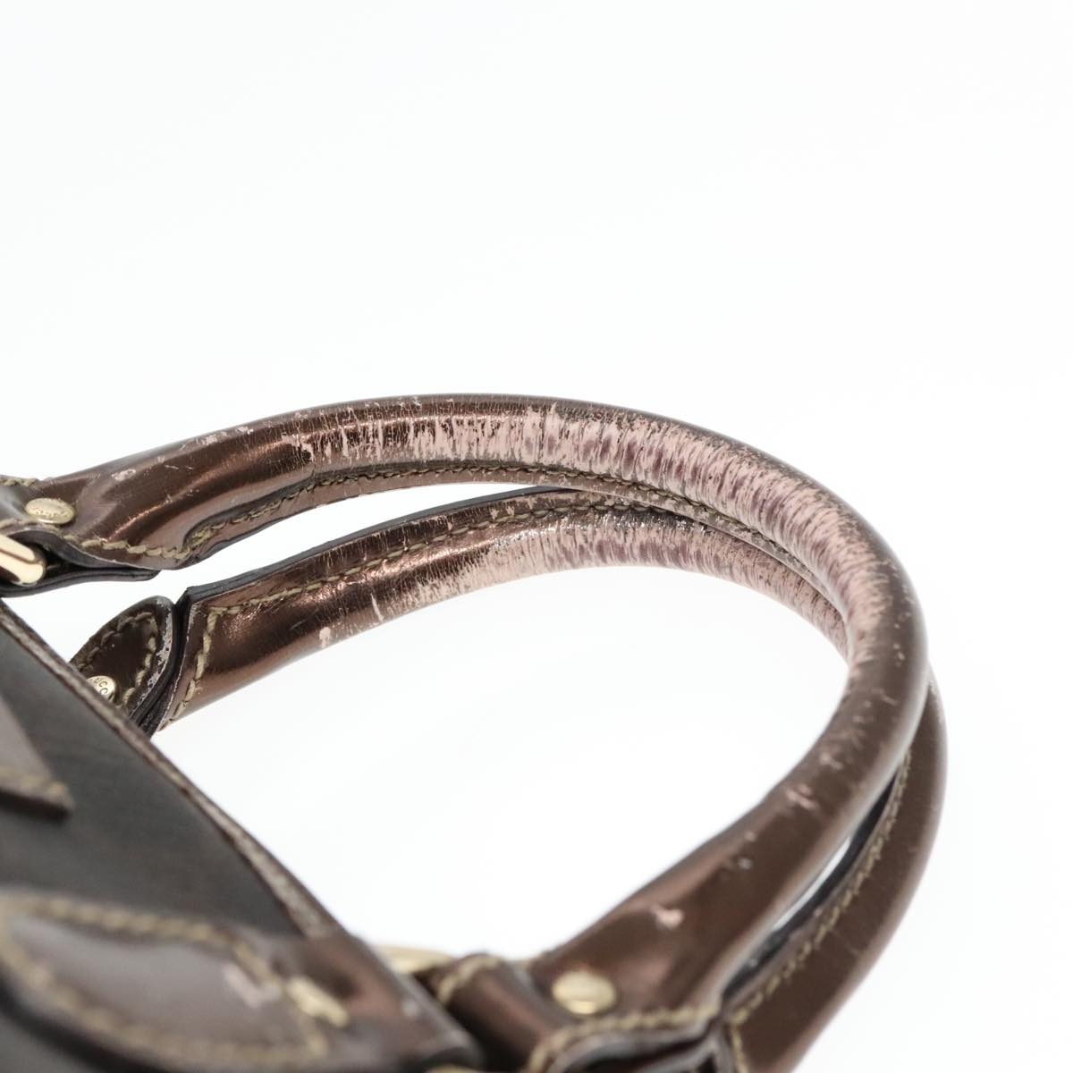 GUCCI GG Canvas Hand Bag Brown Gold - 8