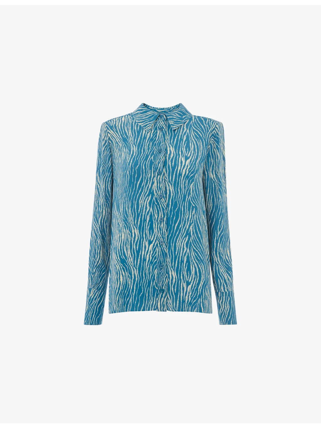 Zebra-Print Button-Through Woven Shirt - 1