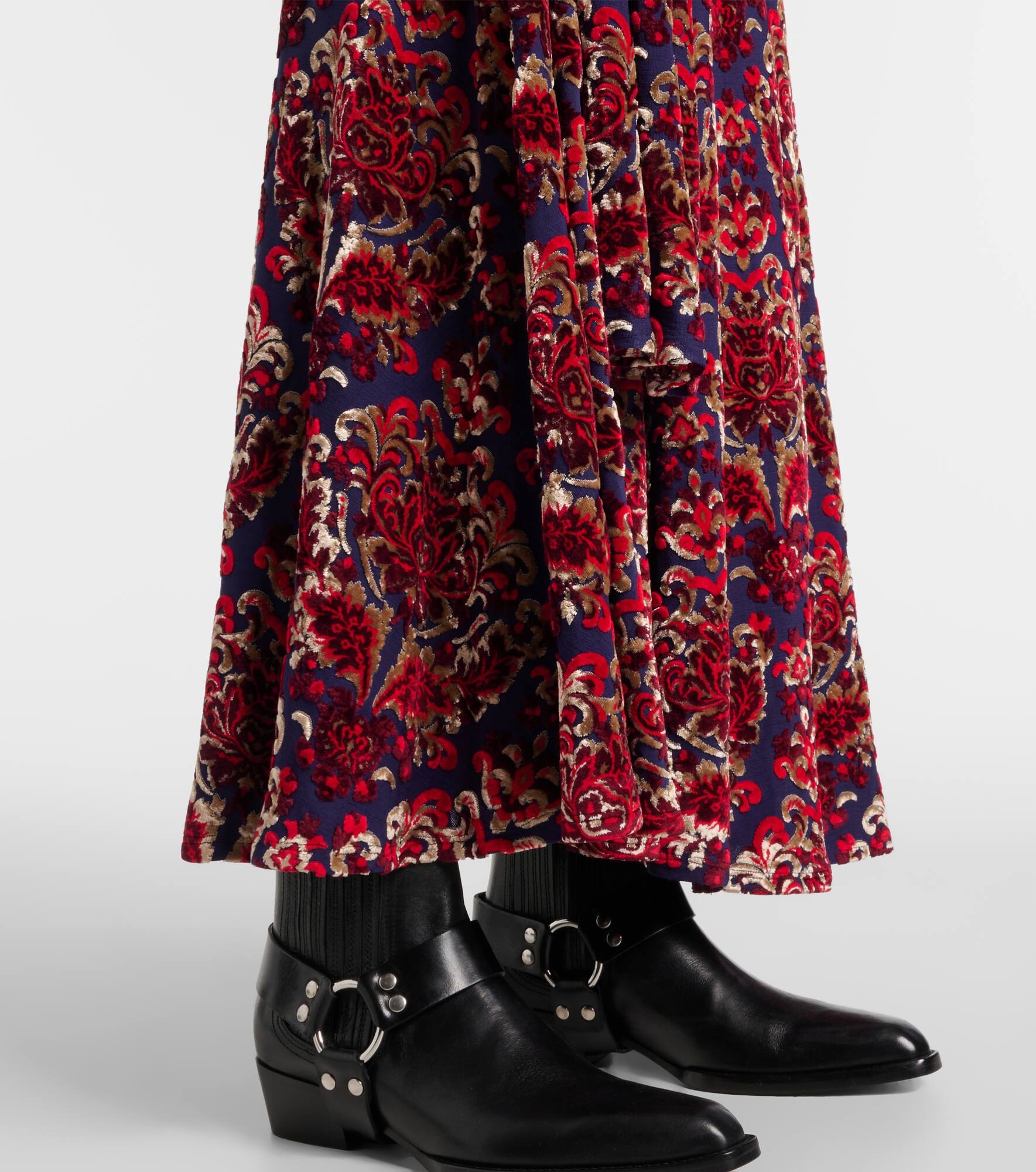 Draped jacquard maxi dress - 6
