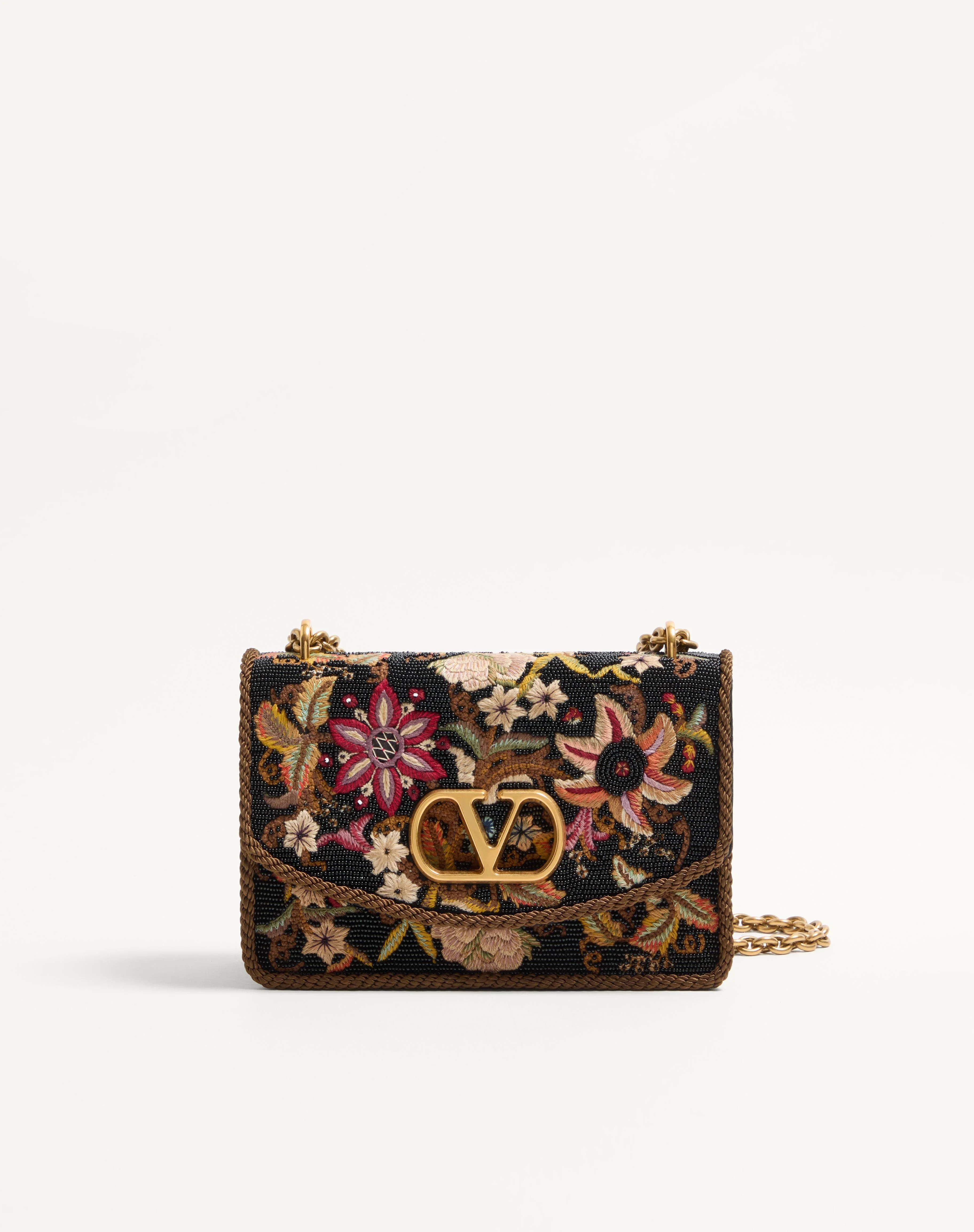 VALENTINO GARAVANI VAIN EMBROIDERED SHOULDER BAG - 1