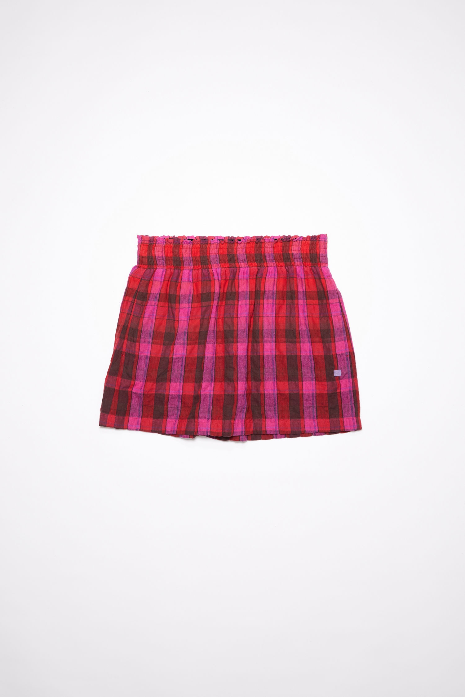Flannel skirt - Fuchsia pink/wine red - 1