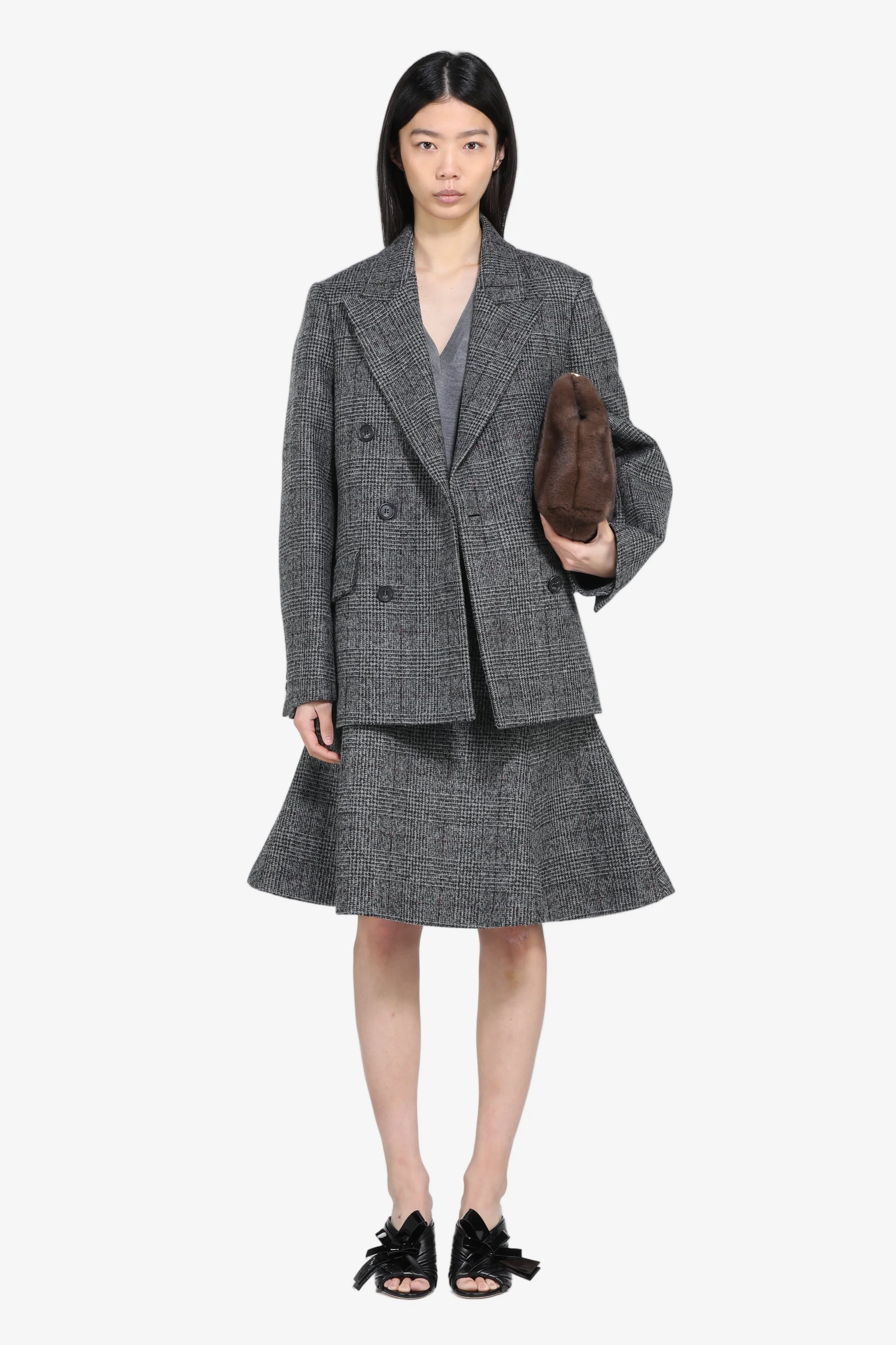 DOUBLE-BREASTED CHECKED JACKET - 1