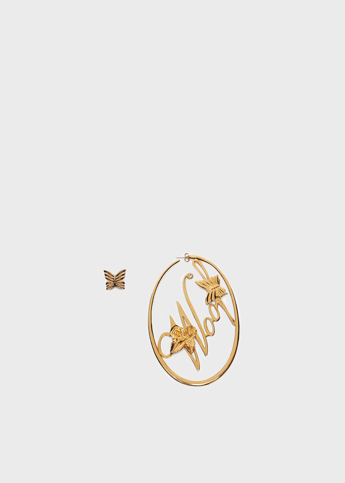 BRASS EARRINGS WITH “WOOF” LETTERING - 1