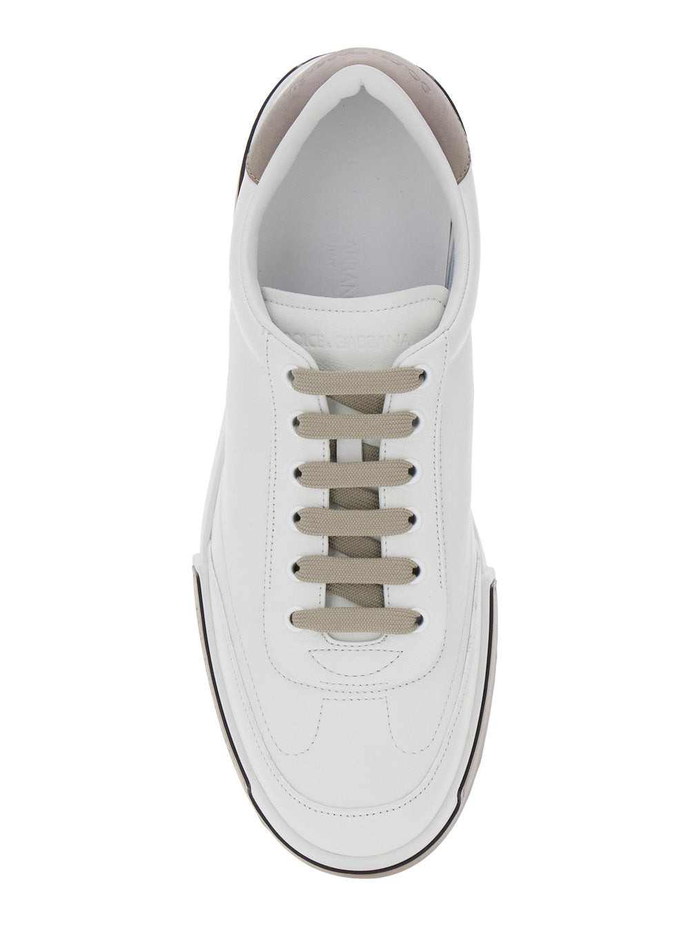 Dolce & Gabbana Men 'Portofino' White Sneaker With Logo Print On The Sole In Leather Man - 4