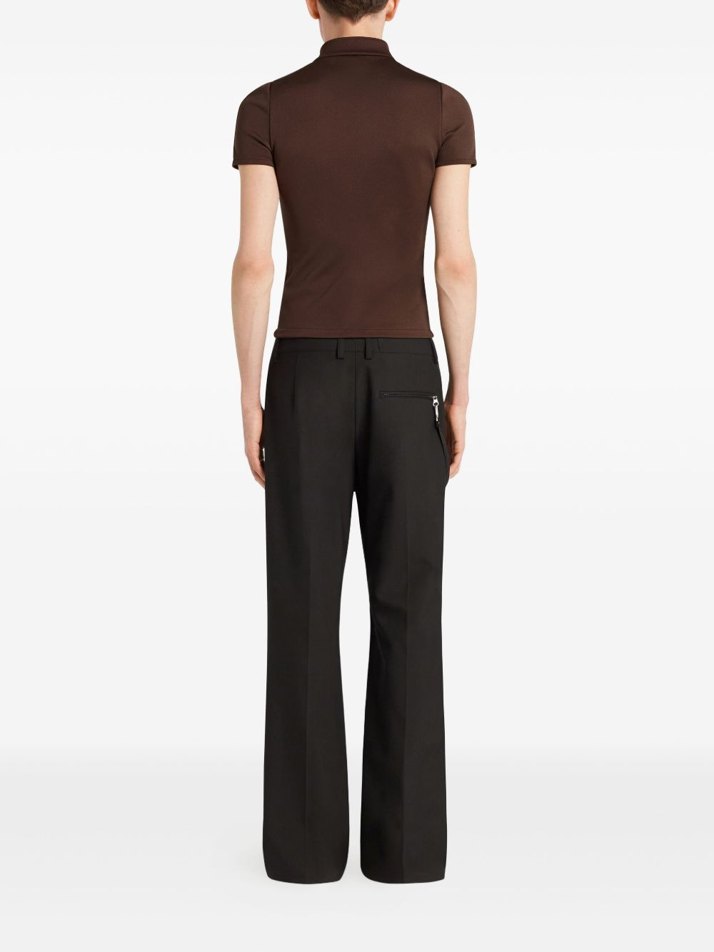 zip-up collared T-shirt - 4