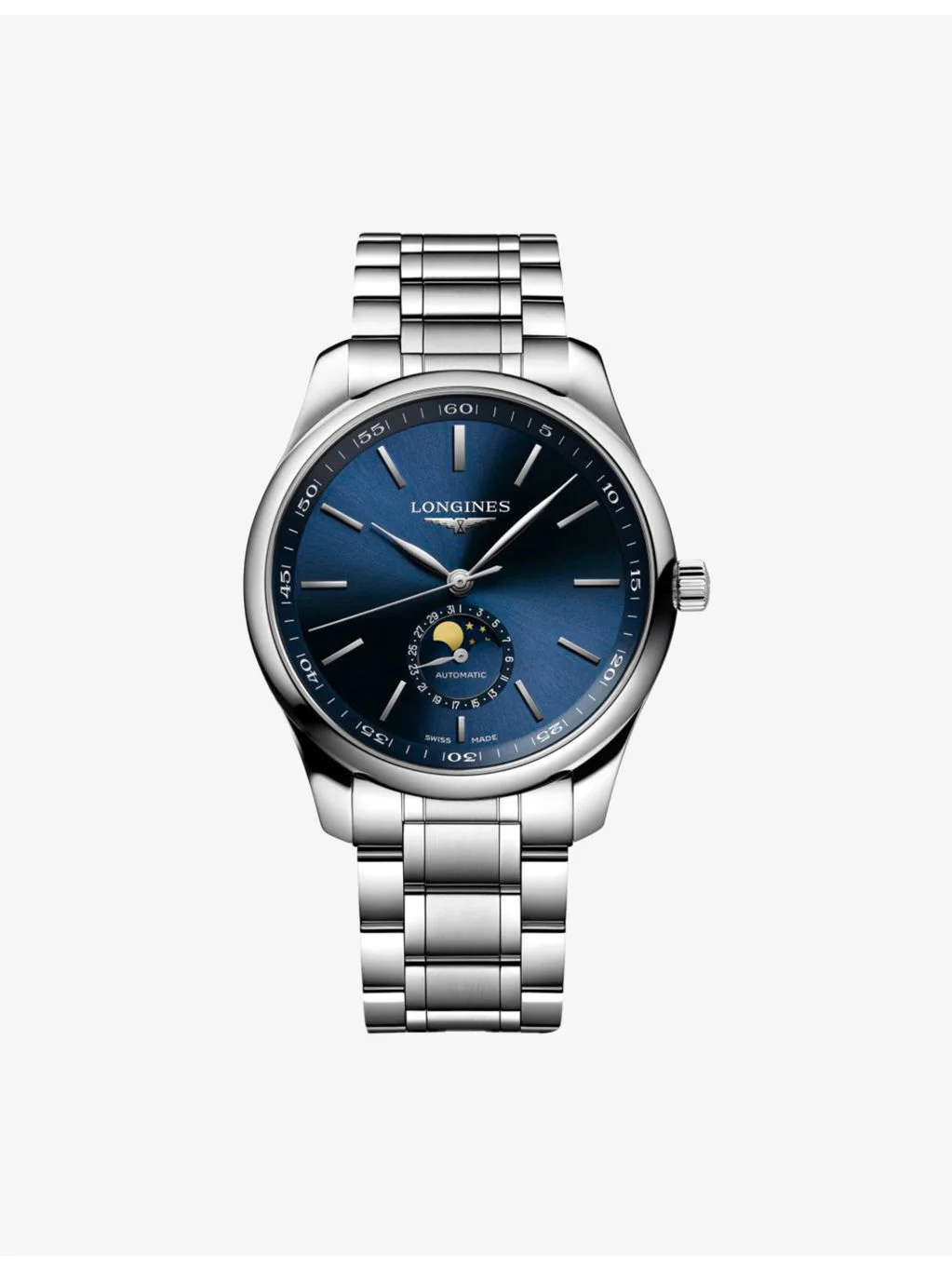 L2.919.4.92.6 Master Collection Moonphase Stainless-Steel Automatic Watch - 1