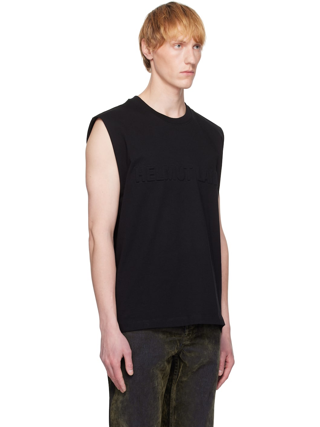 Black Embossed Logo Tank Top - 2