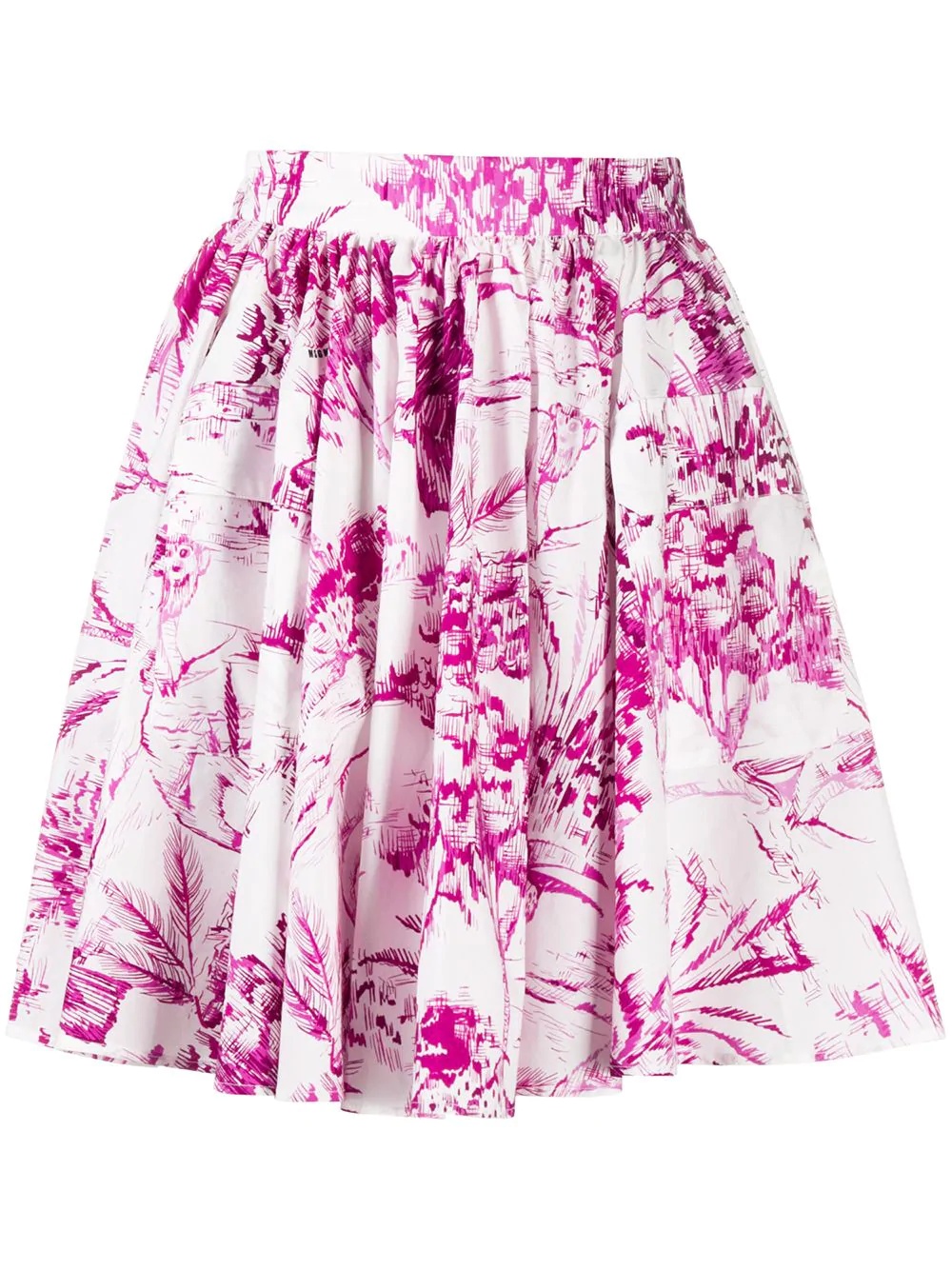 abstract-print flared skirt - 1