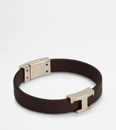 Tod's T TIMELESS BRACELET IN LEATHER - BROWN outlook