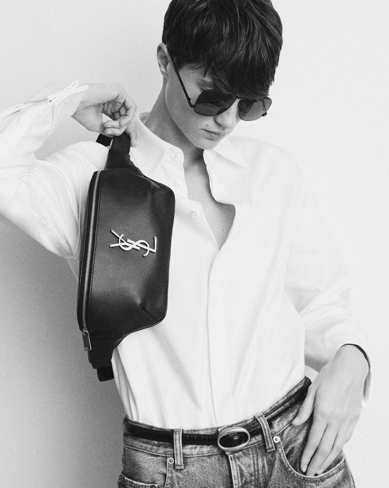 SAINT LAURENT CASSANDRE CLASSIC CROSSBODY BAG IN CANVAS AND LEATHER outlook