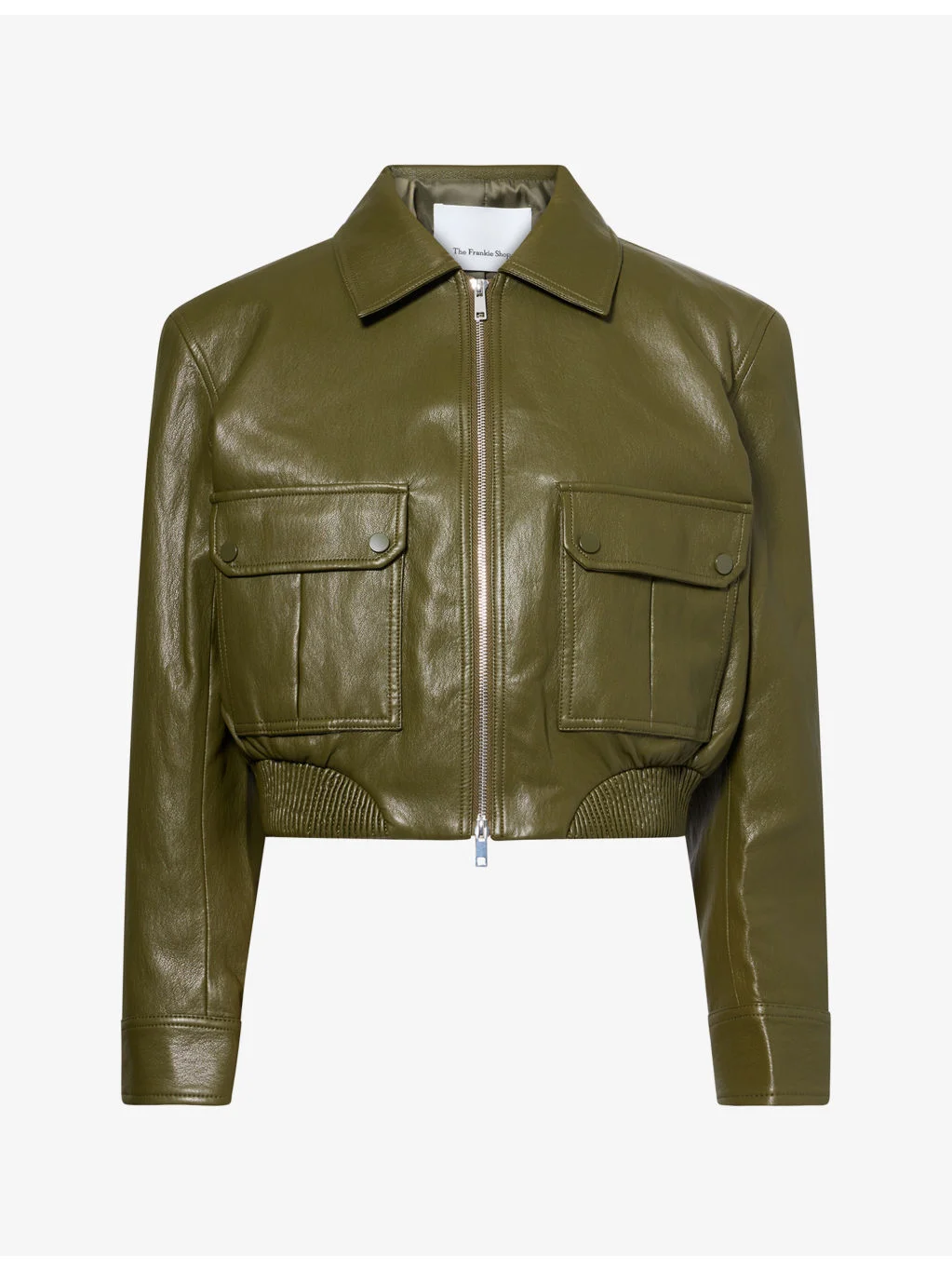 Val Elasticated-Hem Faux-Leather Jacket - 1