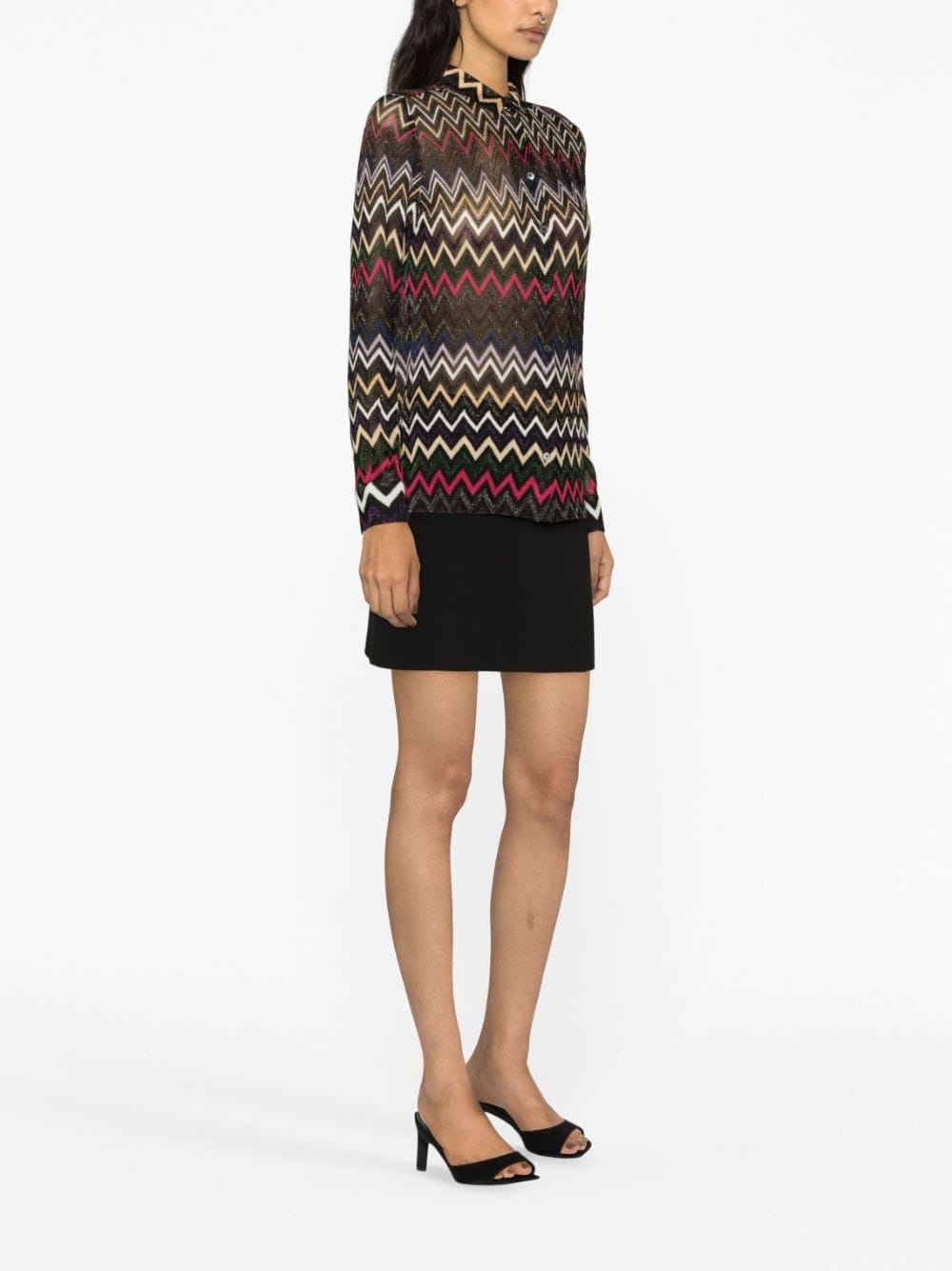 zigzag lurex shirt - 3