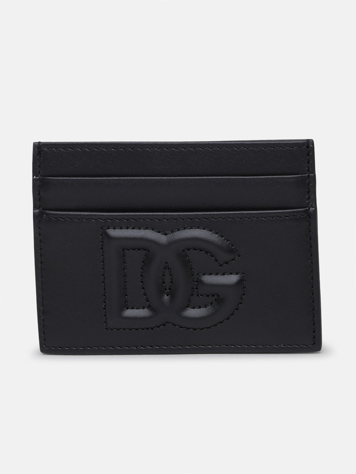 BLACK LEATHER CARD HOLDER - 1