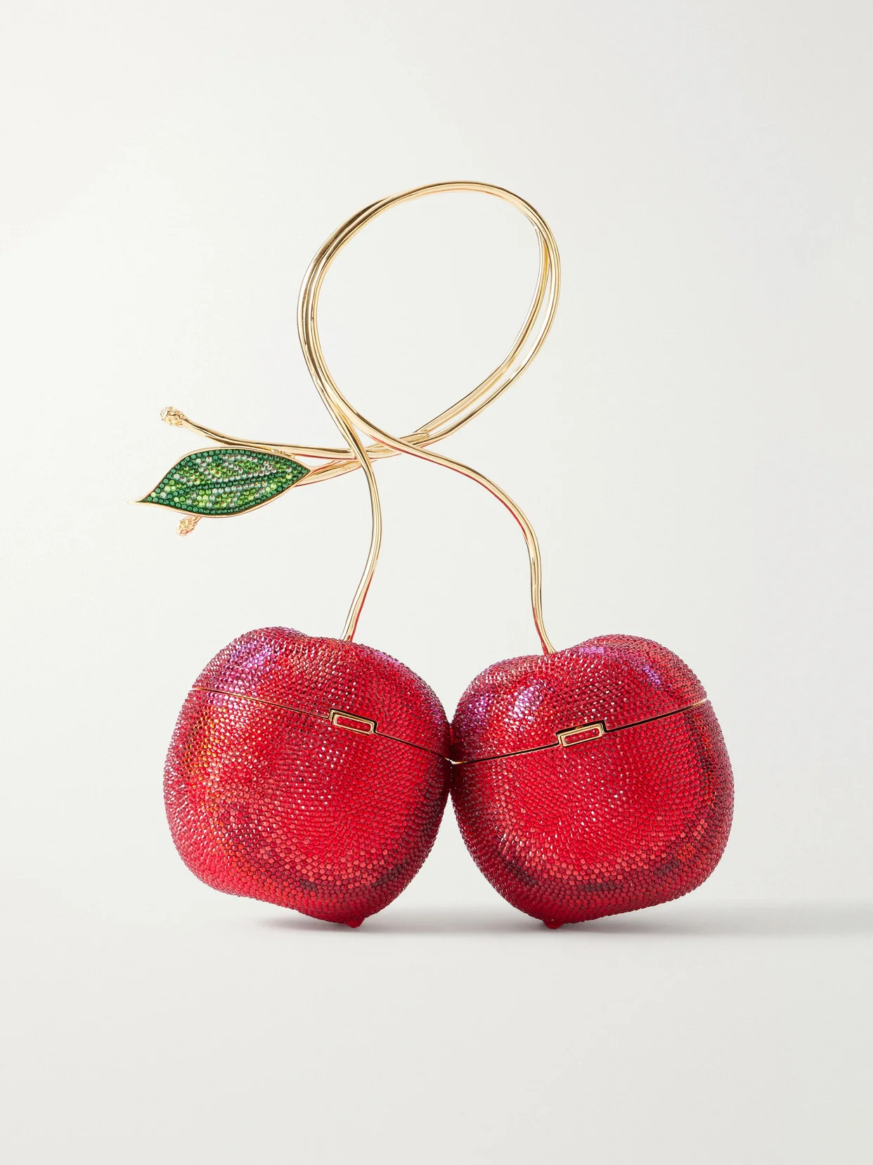 Cherries Crystal-embellished Gold-tone Clutch - 1