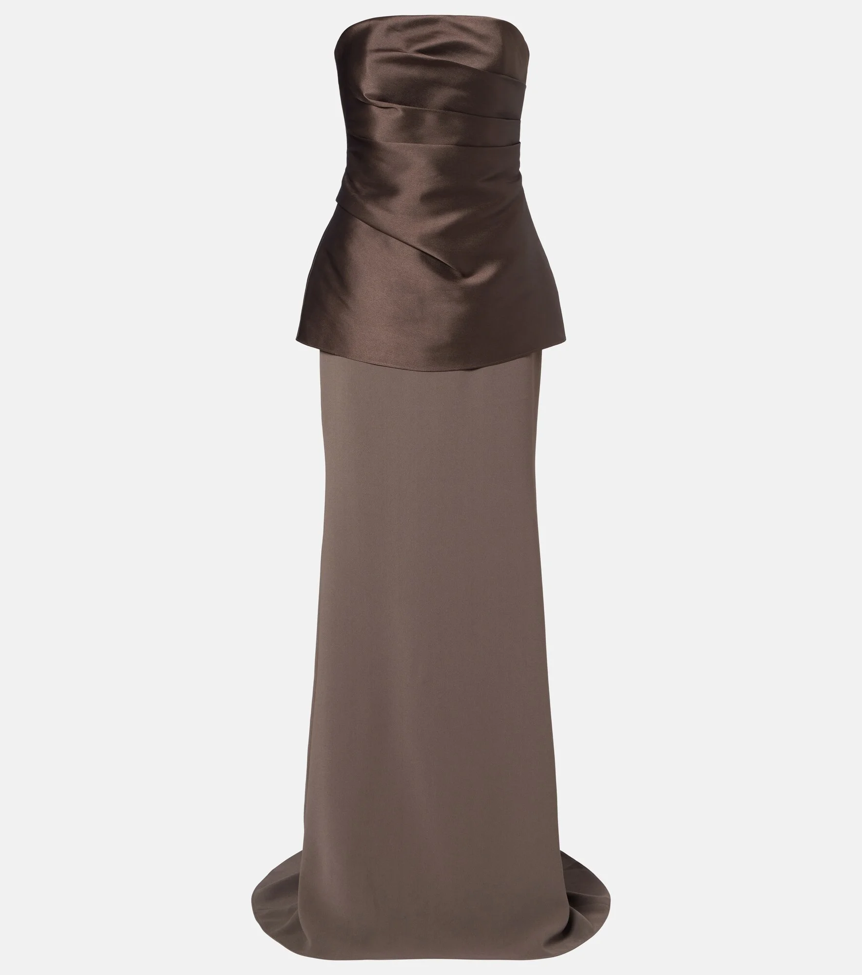 Alia strapless satin and crêpe gown - 1