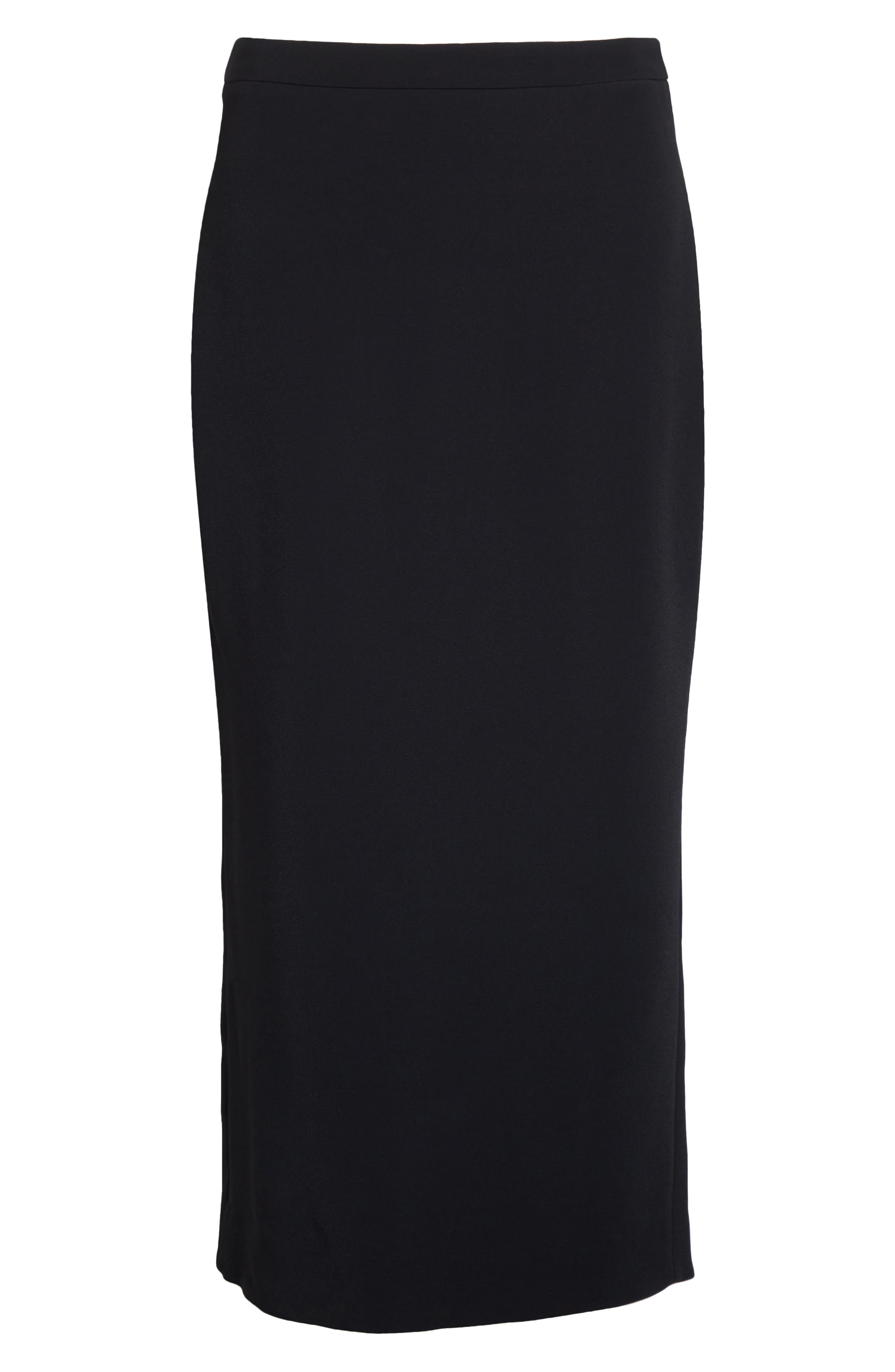 Givenchy Back Godet Crepe Cady Midi Skirt in Black at Nordstrom - 6