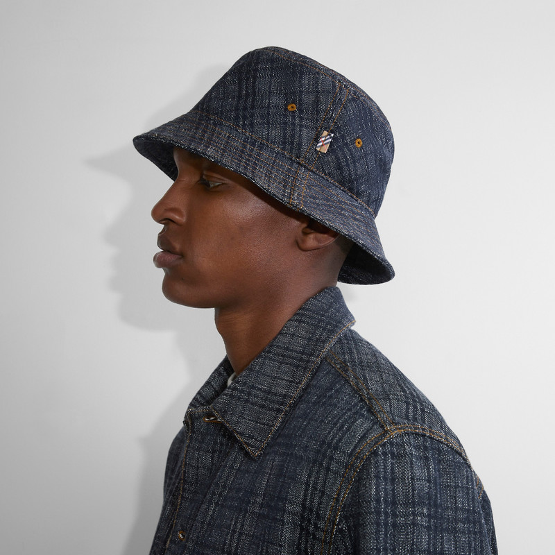 Check Denim Bucket Hat 3