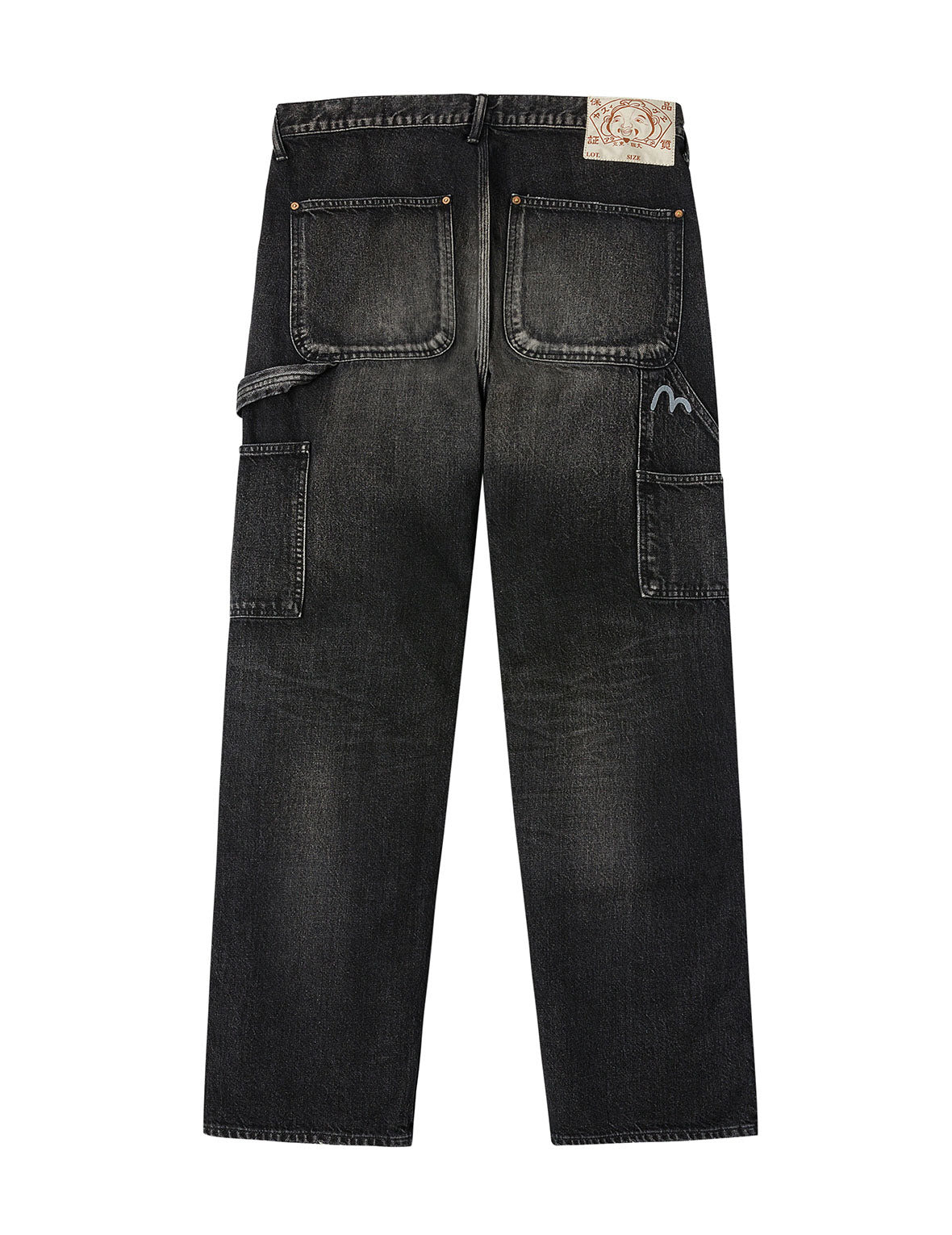 Washed Seagull Print Regular Fit Painter Jeans - 2