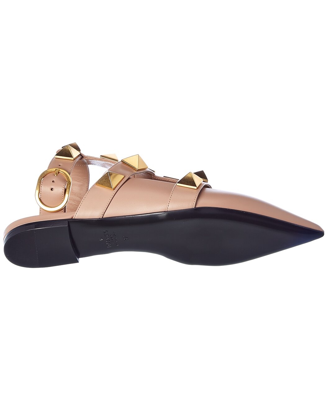 Valentino Roman Stud Leather Ankle Strap Flat - 4