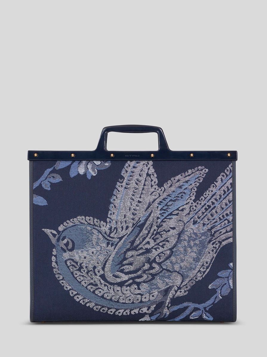 LARGE JACQUARD LOVE TROTTER BAG WITH BIRDS - 3