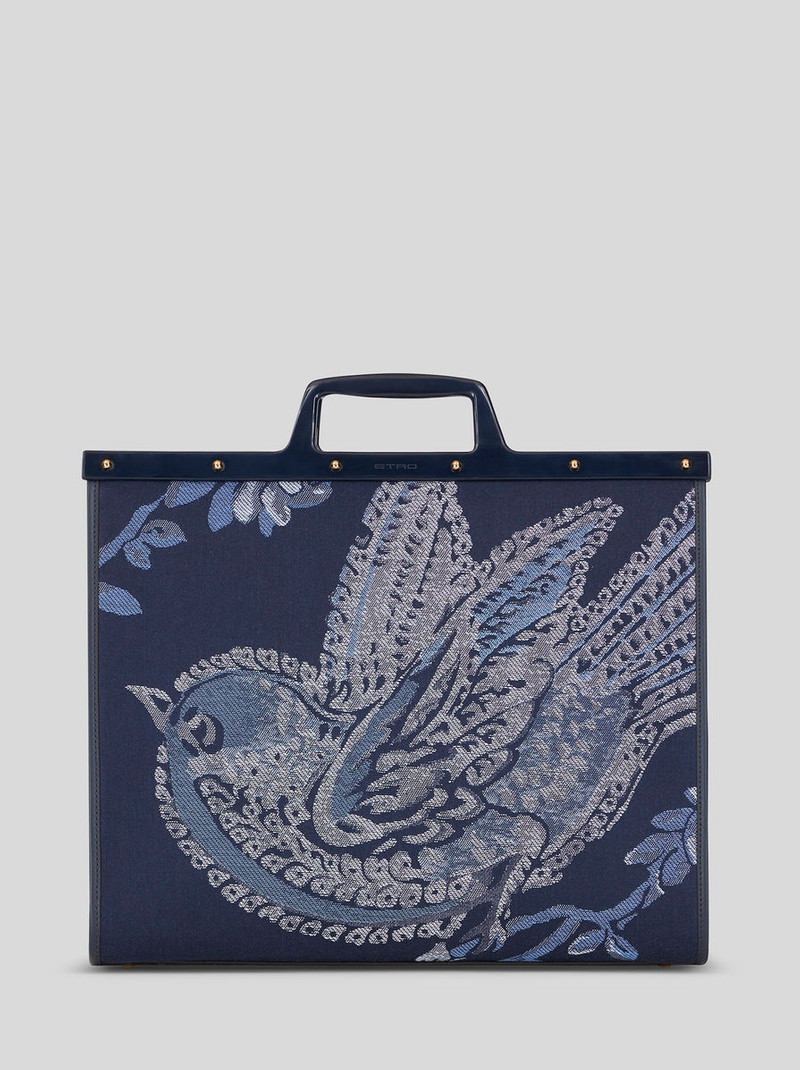 LARGE JACQUARD LOVE TROTTER BAG WITH BIRDS 3