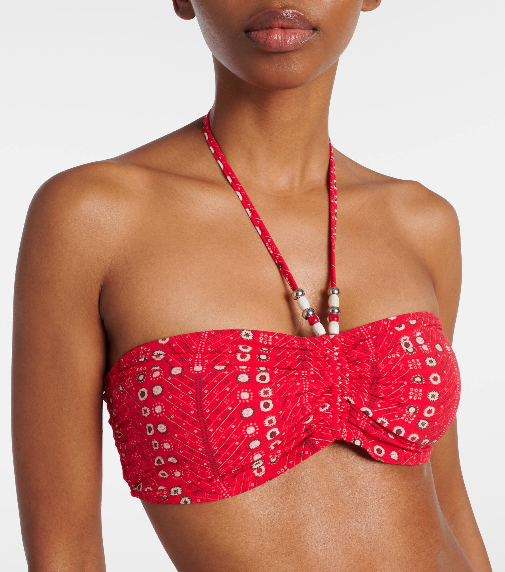 Salmage printed halterneck bikini top - 4