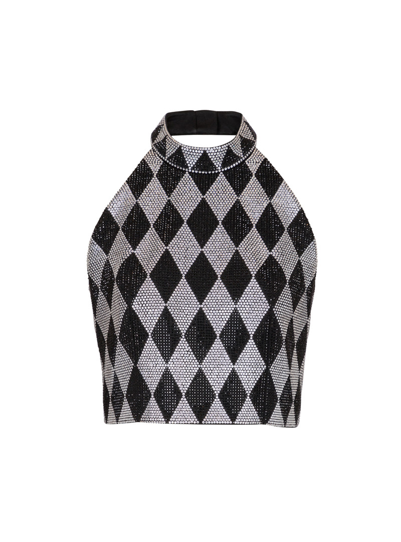 Diamond rhinestone halterneck top 1