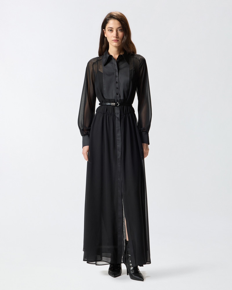 PINKO SEMI-SHEER LONG DRESS outlook