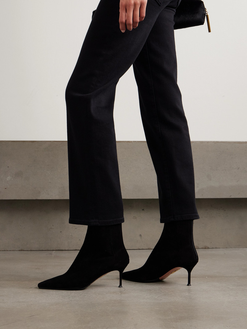 AQUAZZURA Saint Honoré 65 Suede Ankle Boots outlook