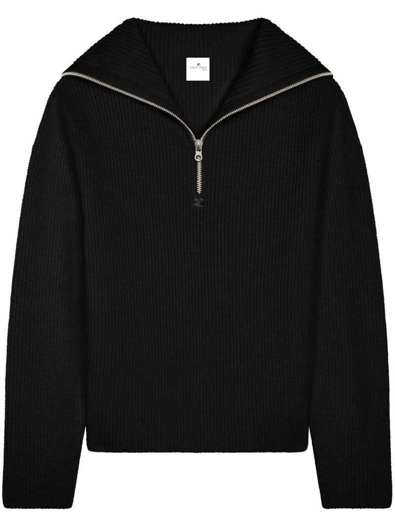 ribbed wool hooded sweater 1